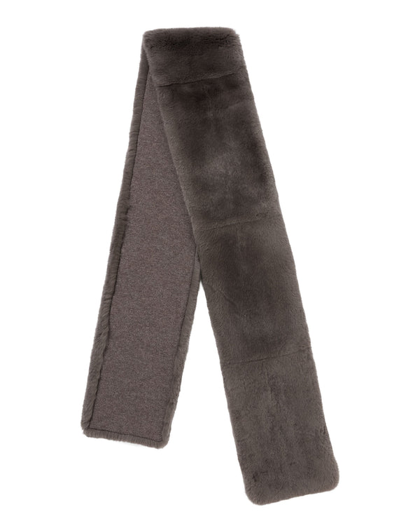n.peal Unisex Long Fur Scarf In Otter Brown
