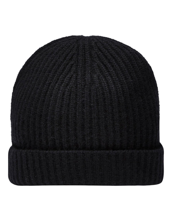 n.peal Unisex Ribbed Cashmere Hat In Black