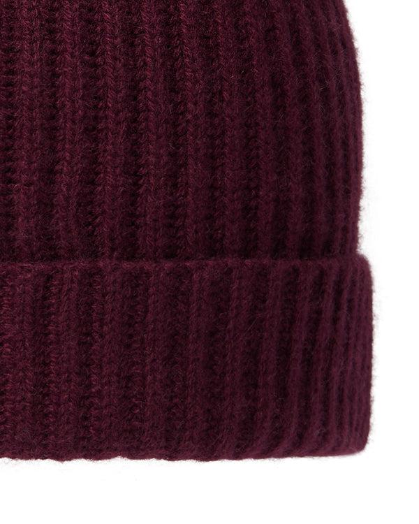 N.peal Unisex Ribbed Cashmere Hat In Bordeaux Red