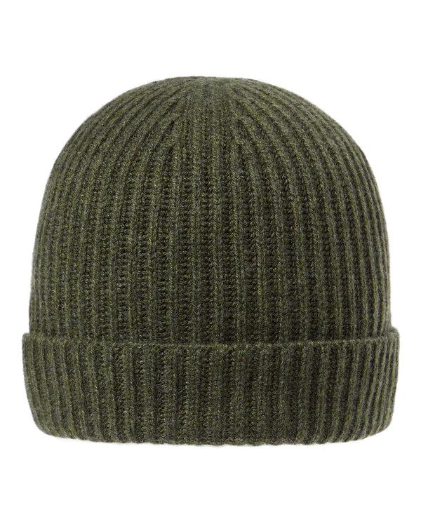 n.peal Unisex Ribbed Cashmere Hat In Moss Green