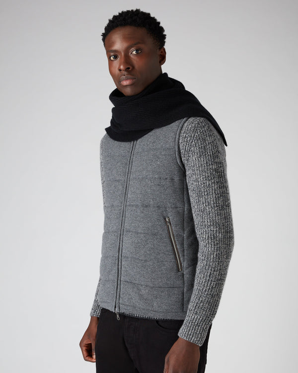 N.peal Unisex Ribbed Cashmere Scarf In Black