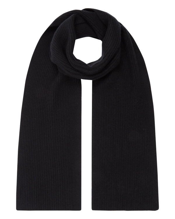 n.peal Unisex Ribbed Cashmere Scarf In Black