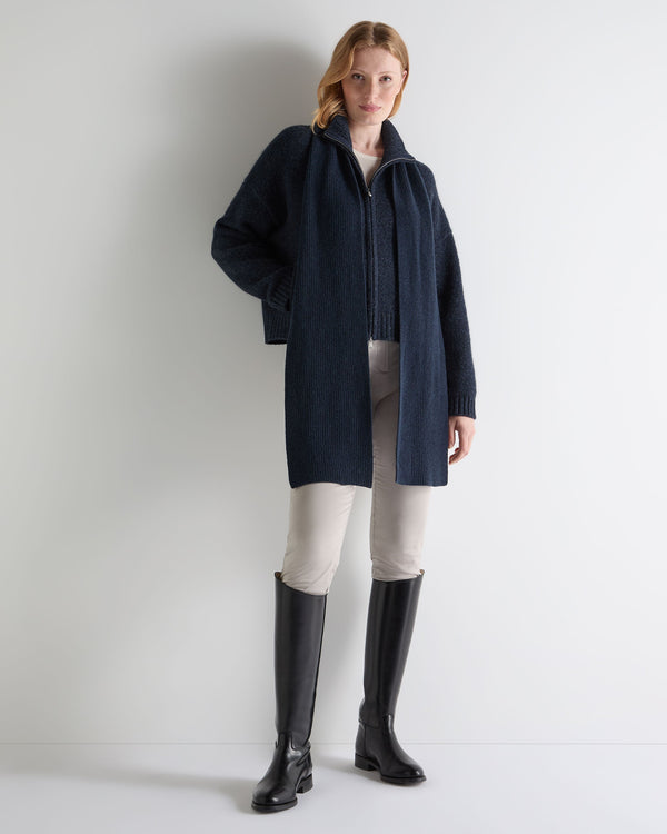 N.peal Unisex Ribbed Cashmere Scarf In Indigo Blue