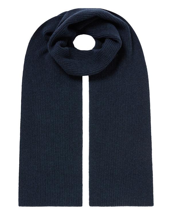 n.peal Unisex Ribbed Cashmere Scarf In Indigo Blue