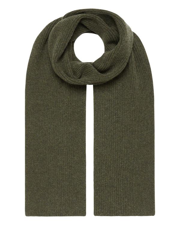 n.peal Unisex Ribbed Cashmere Scarf In Moss Green