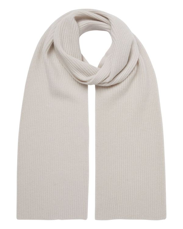 n.peal Unisex Ribbed Cashmere Scarf In Snow Grey