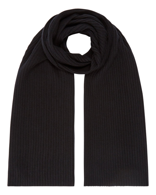 n.peal Unisex Short Ribbed Cashmere Scarf In Black