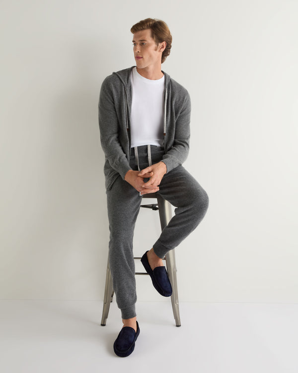 N.peal Unisex Suede Moccasin In Navy Blue