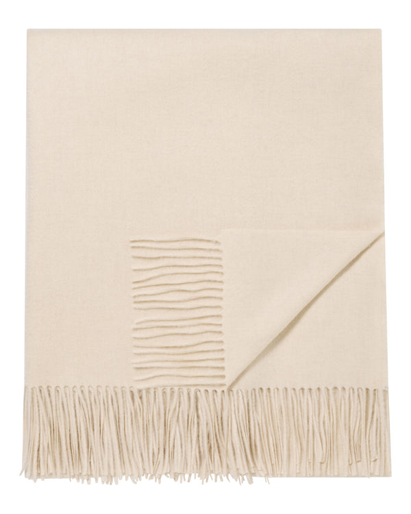 n.peal Unisex Woven Cashmere Blanket In Ecru White