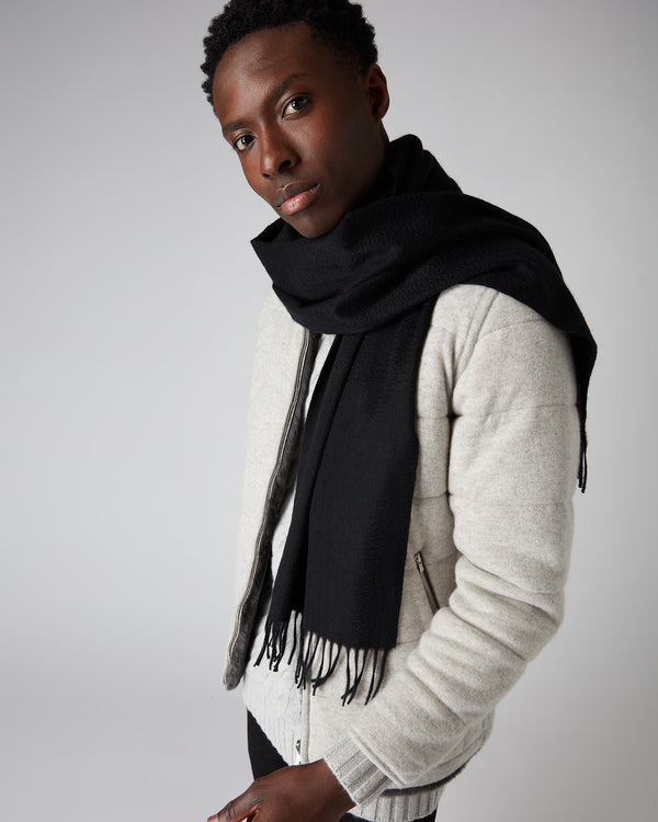 N.peal Unisex Woven Cashmere Scarf In Black