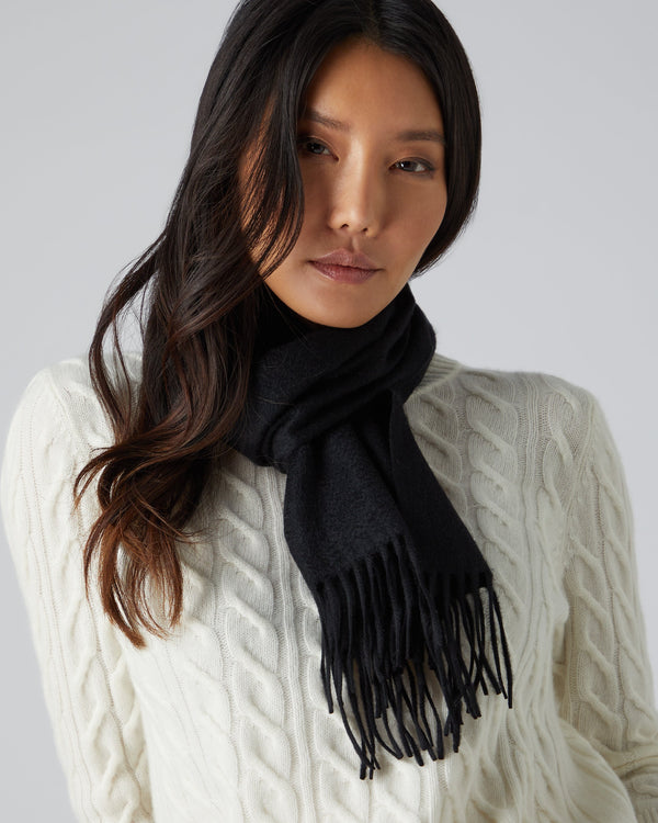 N.peal Unisex Woven Cashmere Scarf In Black