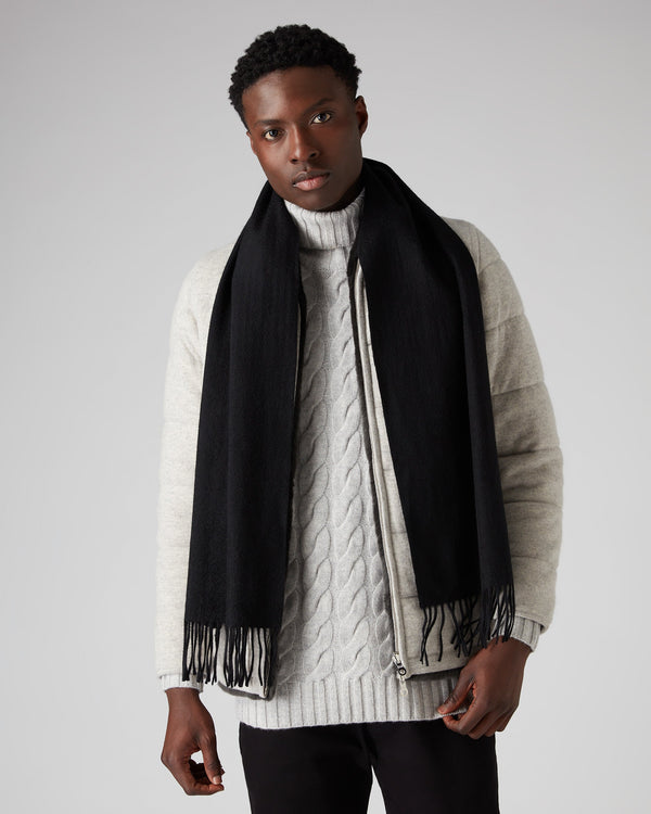 N.peal Unisex Woven Cashmere Scarf In Black