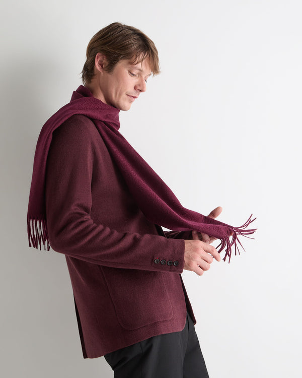 N.peal Unisex Woven Cashmere Scarf In Bordeaux Red
