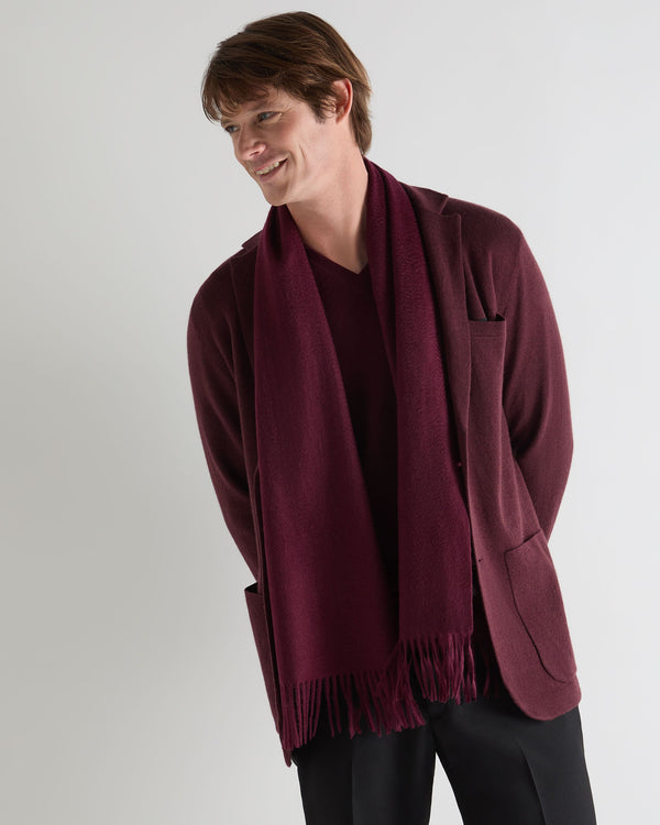N.peal Unisex Woven Cashmere Scarf In Bordeaux Red