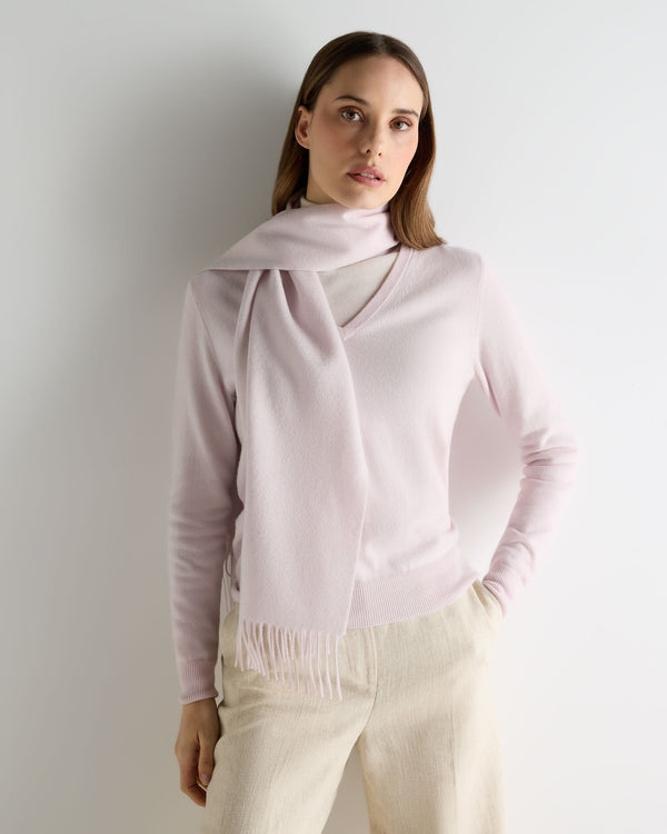 N.peal Unisex Woven Cashmere Scarf In Chalk Pink