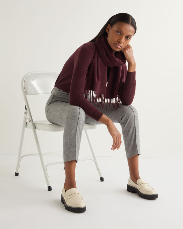 N.peal Unisex Woven Cashmere Scarf In Claret Red