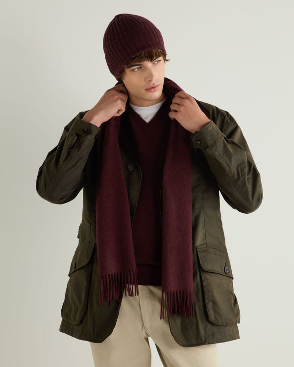N.peal Unisex Woven Cashmere Scarf In Claret Red