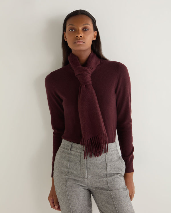 N.peal Unisex Woven Cashmere Scarf In Claret Red