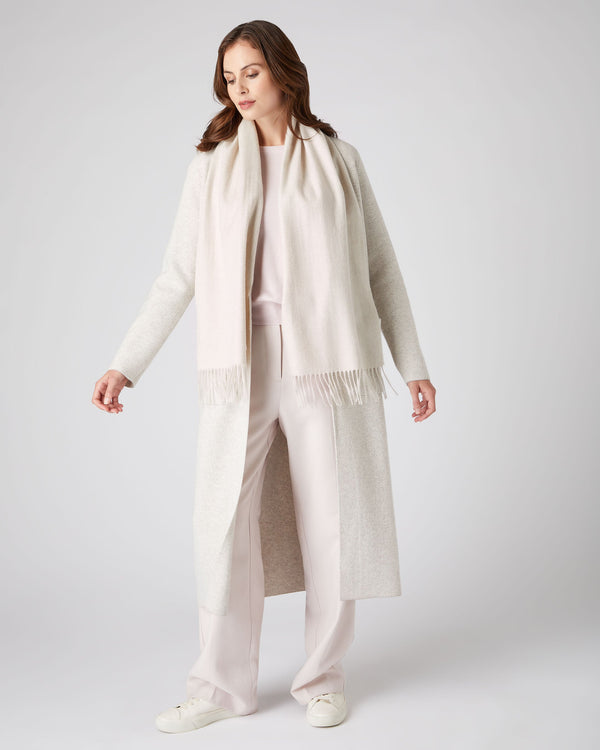 N.peal Unisex Woven Cashmere Scarf In Ecru White