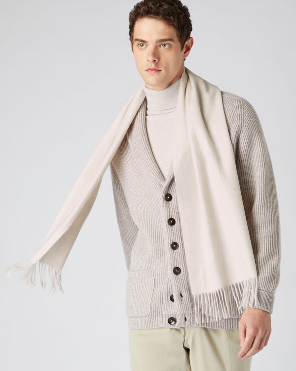 N.peal Unisex Woven Cashmere Scarf In Ecru White