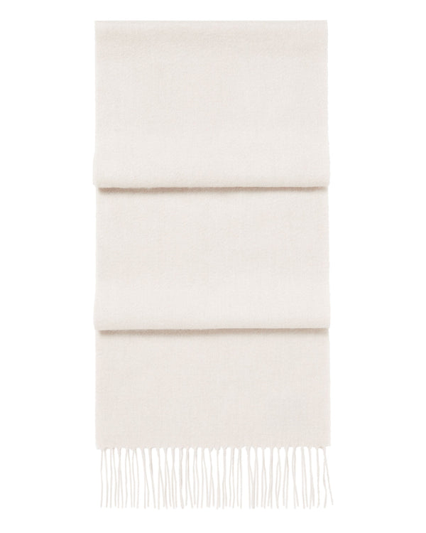 n.peal Unisex Woven Cashmere Scarf In Ecru White