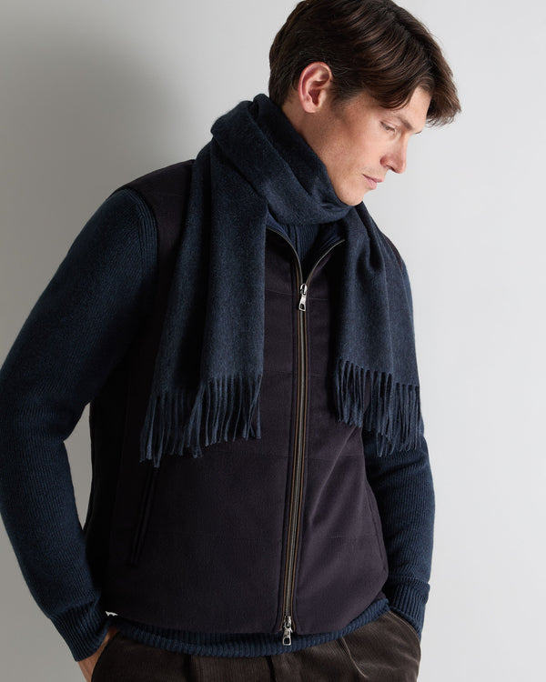 N.peal Unisex Woven Cashmere Scarf In Indigo Blue