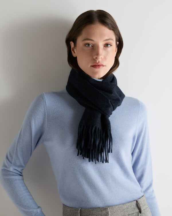 N.peal Unisex Woven Cashmere Scarf In Indigo Blue