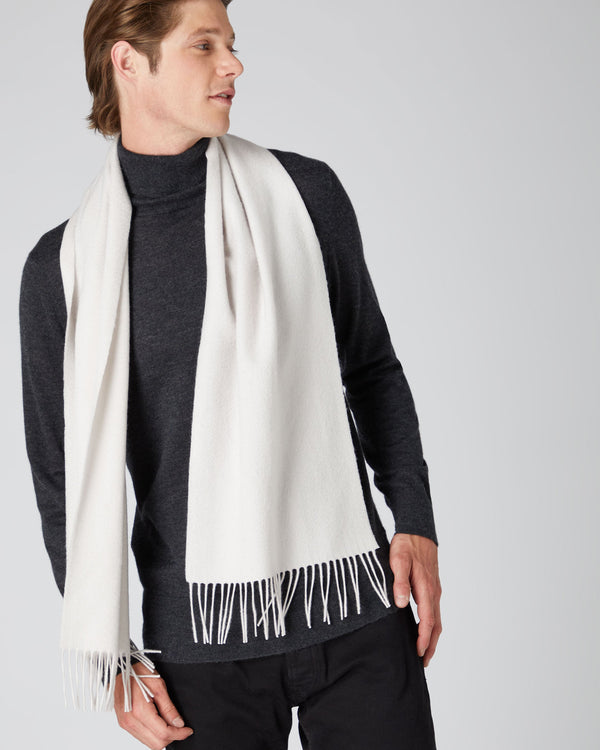 N.peal Unisex Woven Cashmere Scarf In Snow Grey
