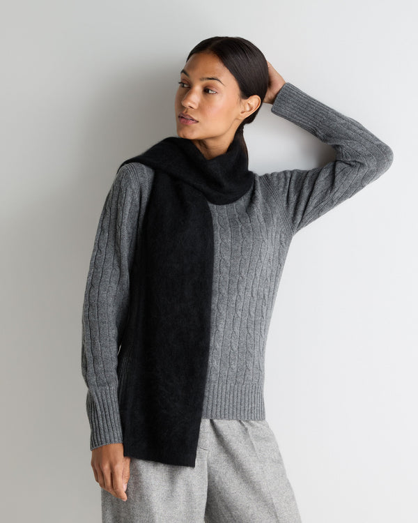 N.peal Women's Brushed Cashmere Scarf In Black