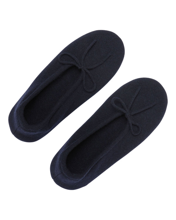 n.peal Women's Cashmere Slippers In Navy Blue