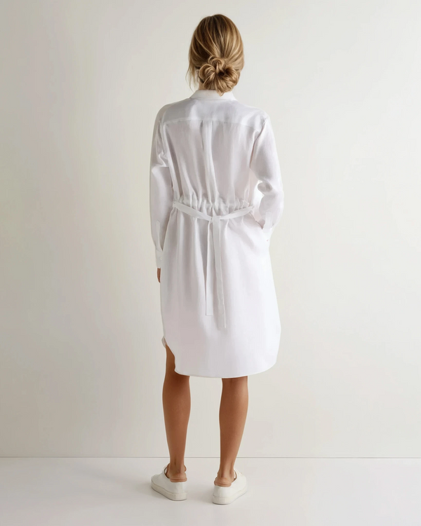 N.peal Women's Catania Linen Shirt Dress In White