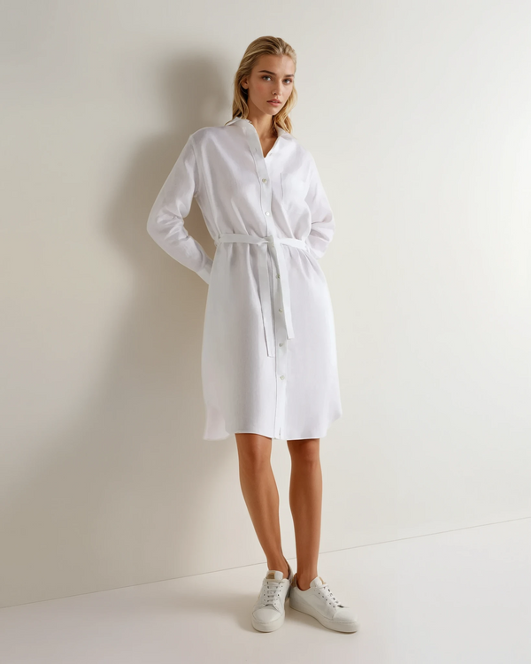 n.peal Women's Catania Linen Shirt Dress In White