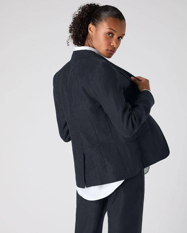 N.peal Women's Chloe Linen Jacket In Navy Blue