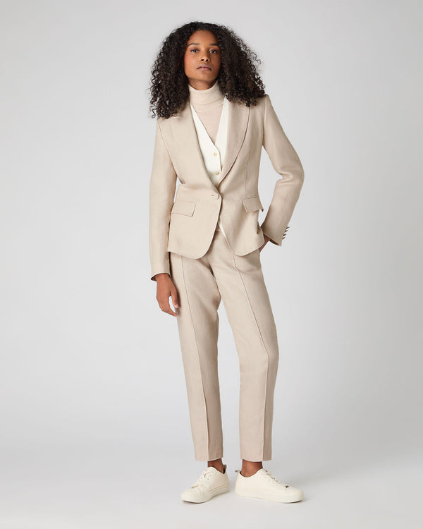 N.peal Women's Chloe Linen Jacket In Oat Brown