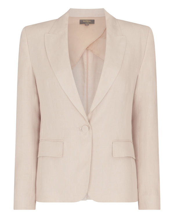 N.peal Women's Chloe Linen Jacket In Oat Brown
