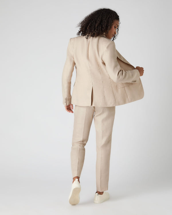 N.peal Women's Chloe Linen Jacket In Oat Brown