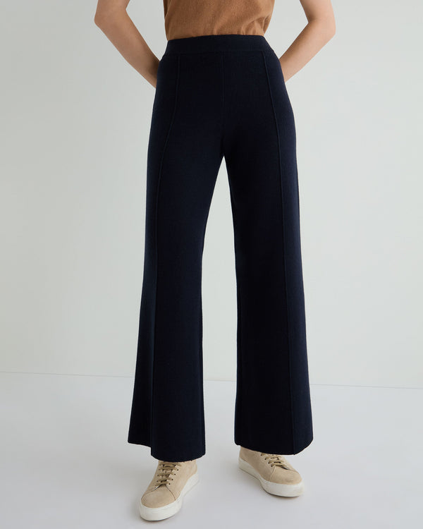 n.peal Women's Double Face Pants In Navy Blue