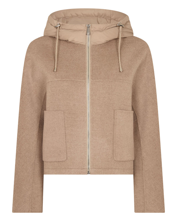 N.peal Women's Down Hood Jacket In Taupe Brown