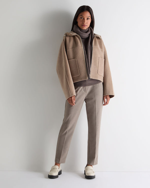 N.peal Women's Down Hood Jacket In Taupe Brown