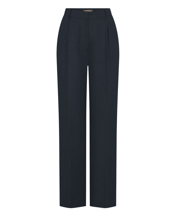 N.peal Women's Florence Linen Pant In Navy Blue