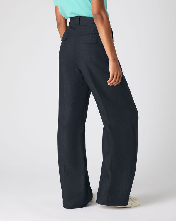 N.peal Women's Florence Linen Pant In Navy Blue