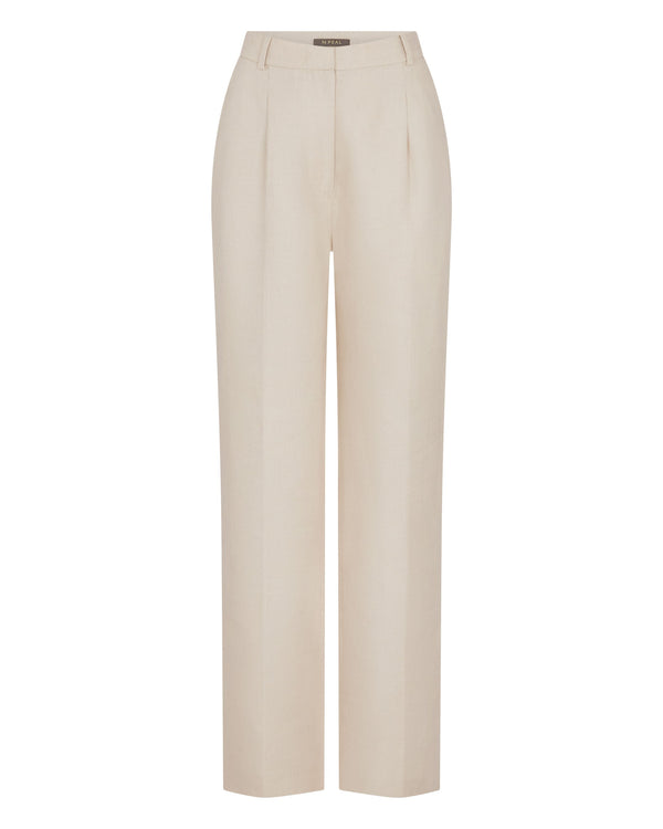 N.peal Women's Florence Linen Pant In Oat Brown