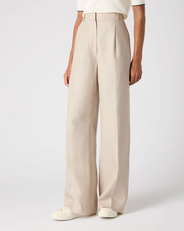 n.peal Women's Florence Linen Pant In Oat Brown