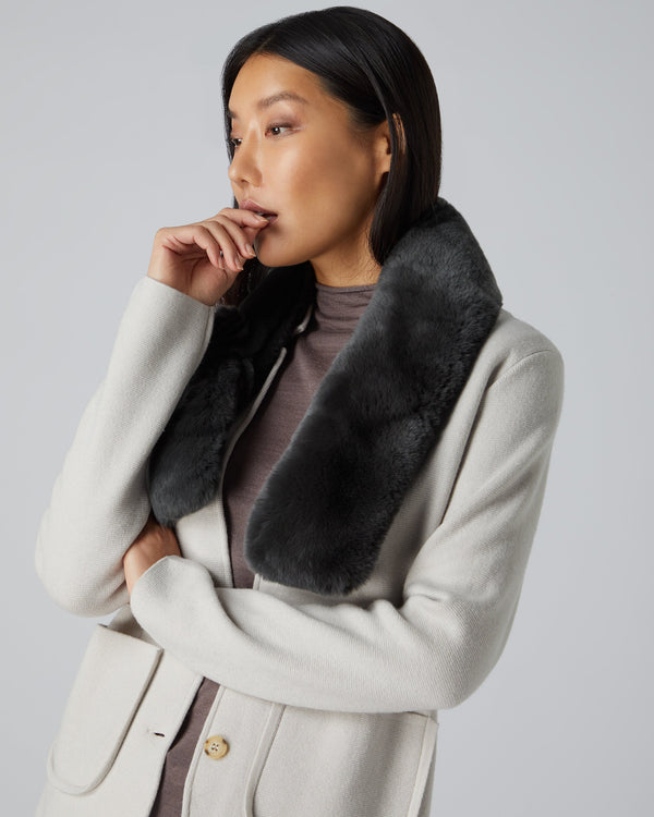 N.peal Women's Fur Neck Warmer In Dark Grey