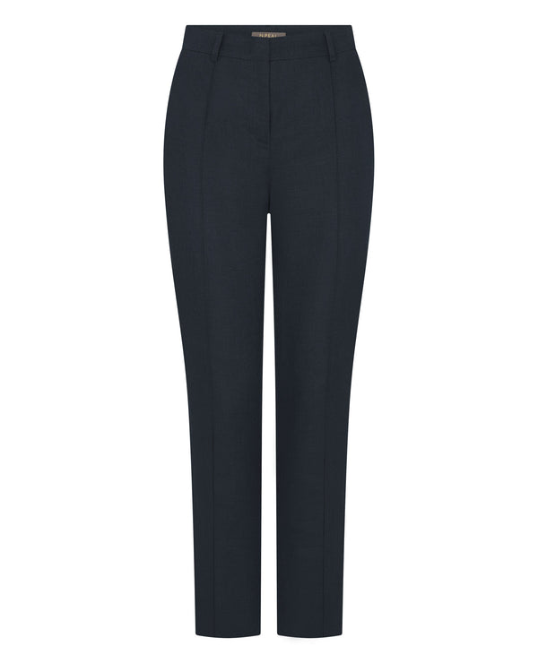 N.peal Women's Harper Crop Linen Pant In Navy Blue