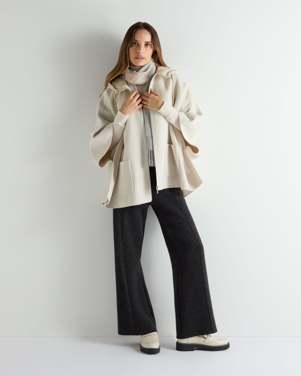 N.peal Women's Hooded Woven Cape In Cream