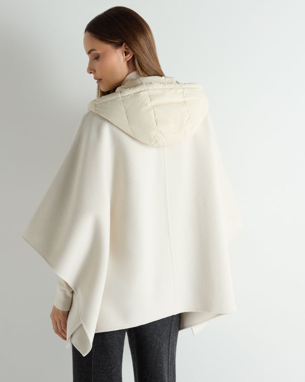 N.peal Women's Hooded Woven Cape In Cream