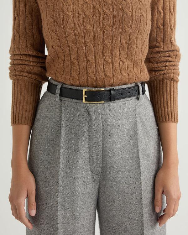 N.peal Women's Leather Belt In Black