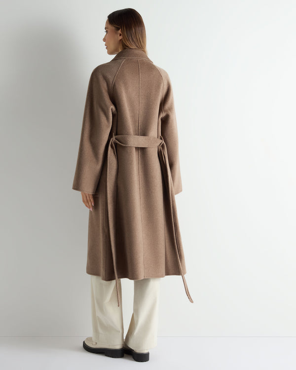 N.peal Women's Longline Woven Coat In Brown