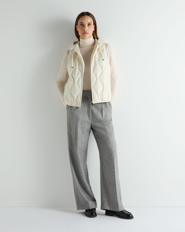 N.peal Women's Padded Gilet With Hood In White